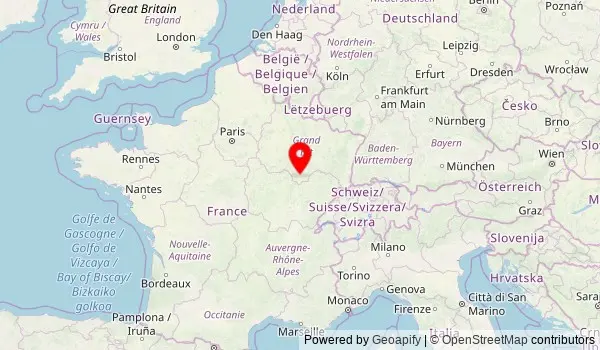 Mappa di Langres, in Francia, con la sua posizione nella regione della Champagne