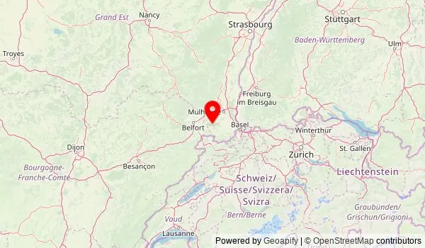 Mappa di Ballersdorf, in Alsazia, Francia, nel territorio del Sundgau